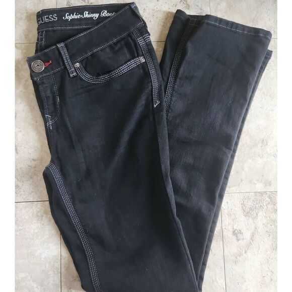 63 Guess black Sophie Skinny bootcut jeans - Picture 1 of 8